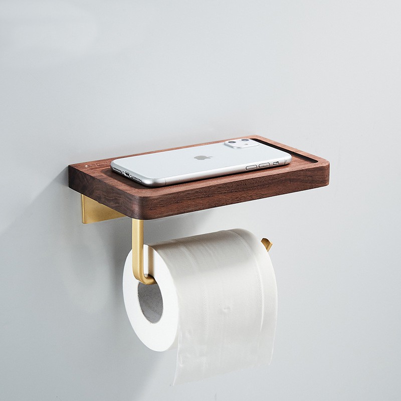 Uchwyt na papier toaletowy z półką na smartfona telefon, Rodzaj: Z 1 hakiem na 1 rolkę papieru