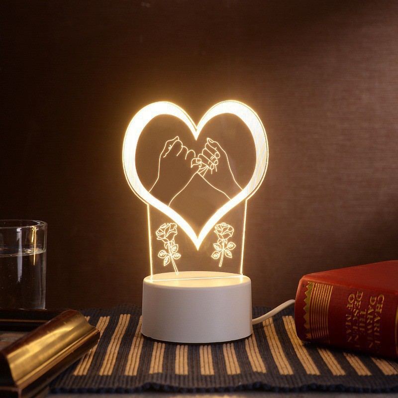 Lampka nocna 3D LED, Wzór: Serce Lampka nocna 3D LED, Wzór: Serce