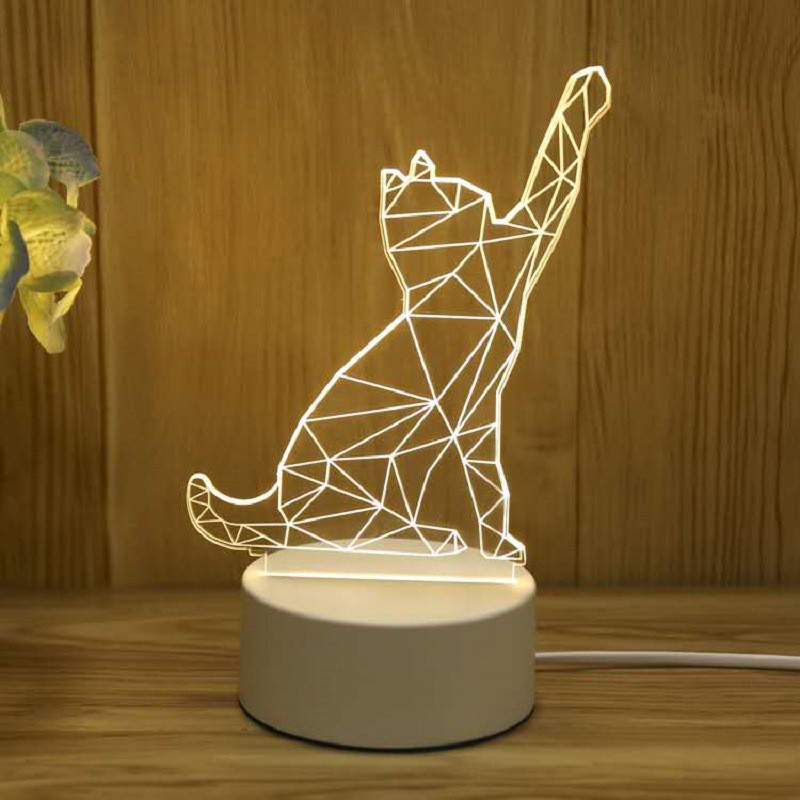 Lampka nocna 3D LED, Wzór: Kot Lampka nocna 3D LED, Wzór: Kot