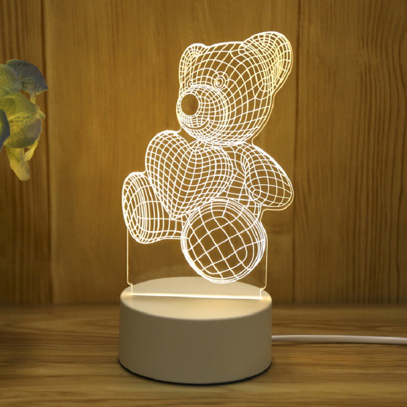 Lampka nocna 3D LED, Wzór: Miś Lampka nocna 3D LED, Wzór: Miś