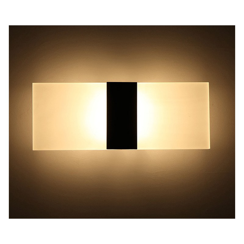 Szklany kinkiet LED, Kolor: Czarny