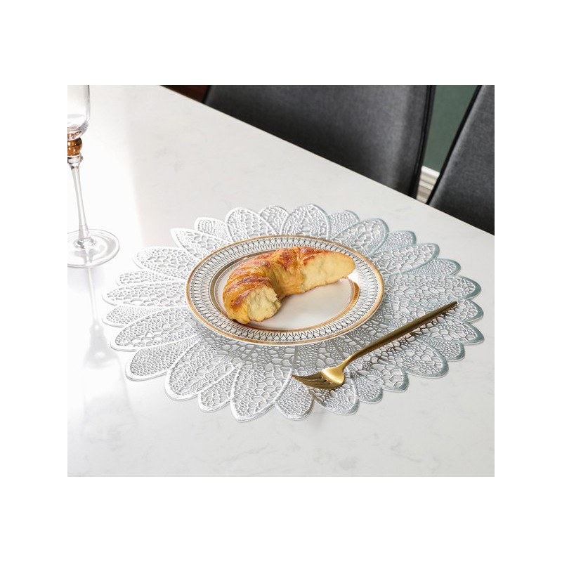 Podkładka na stół w kształcie słonecznika, Kolor: Srebrny