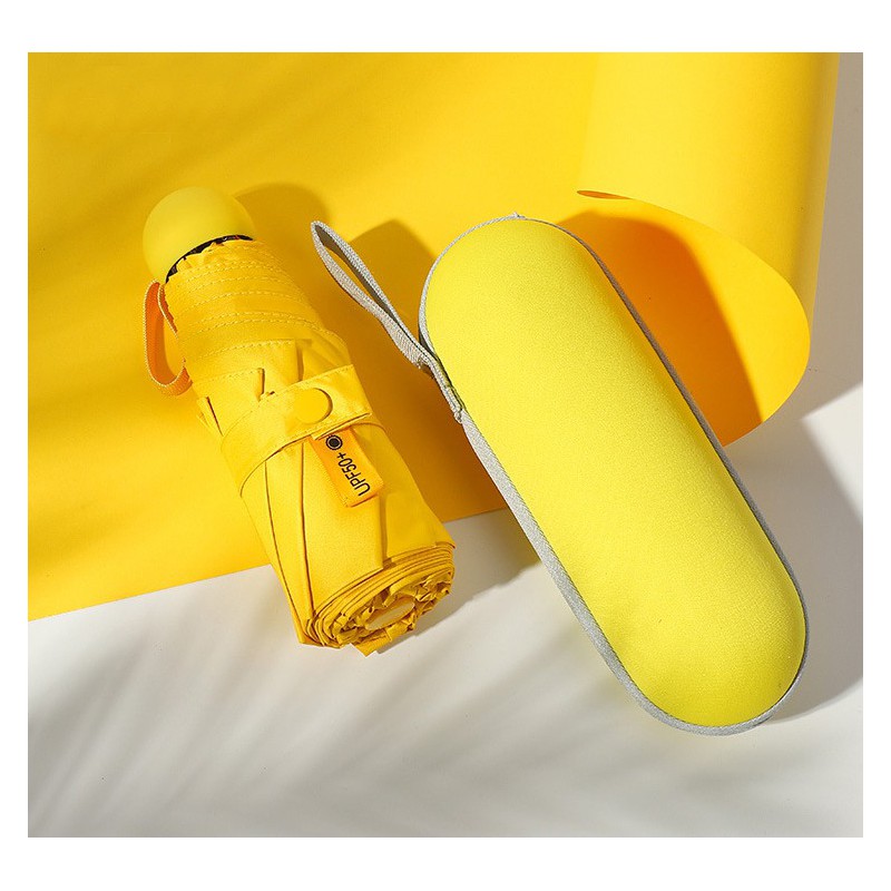 Mini parasolka kieszonkowa, Kolor: Żółty