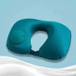 Dmuchana poduszka na kark podróżna łatwa do nadmuchania, Kolor: Zielony