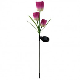 Lampki solarne ogrodowe tulipan, Kolor: Różowy
