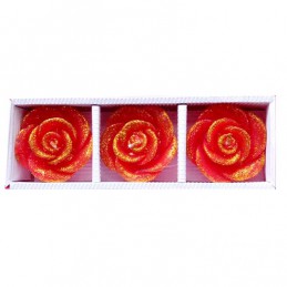 Świeczki ozdobne róże 3 sztuki- bezzapachowe, Kolor: Fioletowy