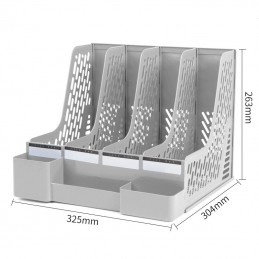 Wielofunkcyjny składany pojemnik, organizer do przechowywania dokumentów, teczek, Rodzaj: 4 przegródkowy organizer w kolorze sza