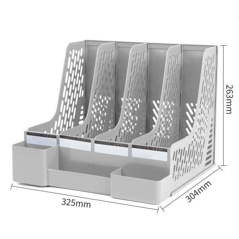 Wielofunkcyjny składany pojemnik, organizer do przechowywania dokumentów, teczek, Rodzaj: 4 przegródkowy organizer w kolorze sza