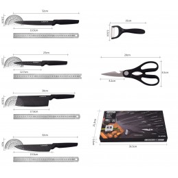 Zestaw kuchenny: noże, nożyczki i obieraczka
