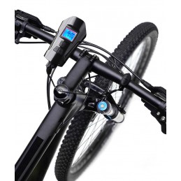 Światło rowerowe przednie z licznikiem SILNE, Kolor: Czarny