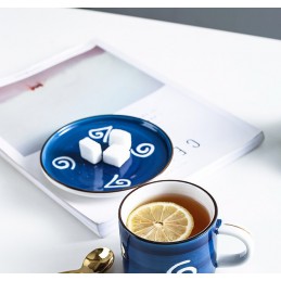 Zestaw do herbaty lub kawy, Wzór: Niebieski z białymi spiralami