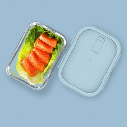 Pojemniki do przechowywania żywność ze szkła borokrzemowego, Pojemnik:  prostokąt 640 ml BLUE