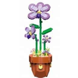 Klocki konstrukcyjne Fioletowy Kwiat W Doniczce 382 elementy