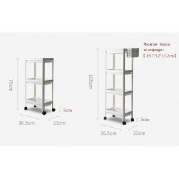 Regał na kółkach, Ilość pięter: 4, Koszyczek: Tak