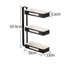 Trzy- lub dwupiętrowa półka narożna 180°, Ilość pięter i kolor: 3 piętra czarno-biały