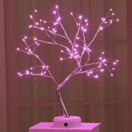 Lampka w kształcie drzewa 108 lampek różowa