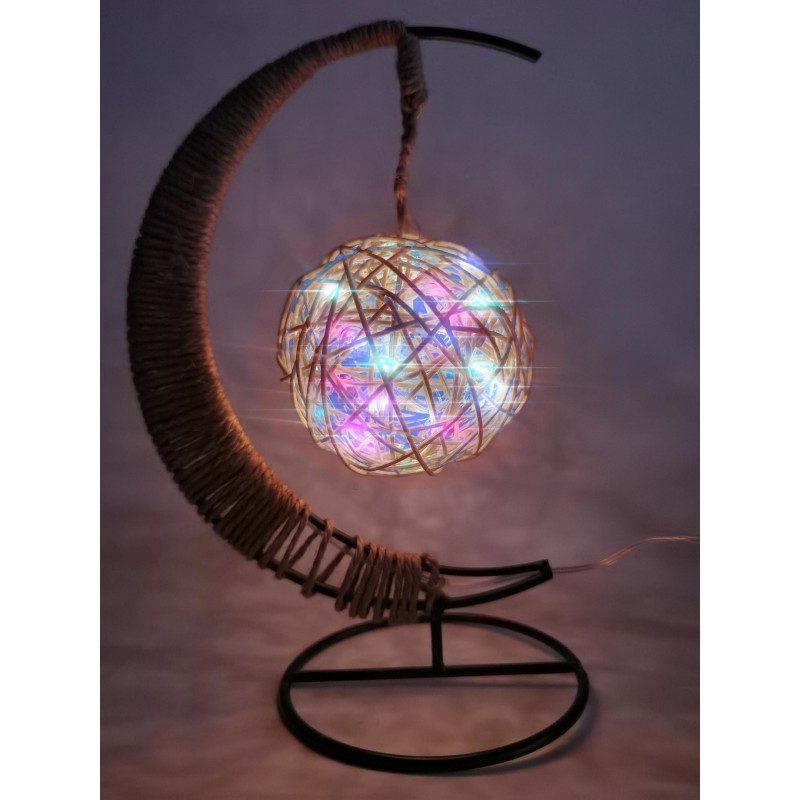 Lampka w kszałcie księżyca, Rodzaj: Kula ze sznurka wielokolorowa